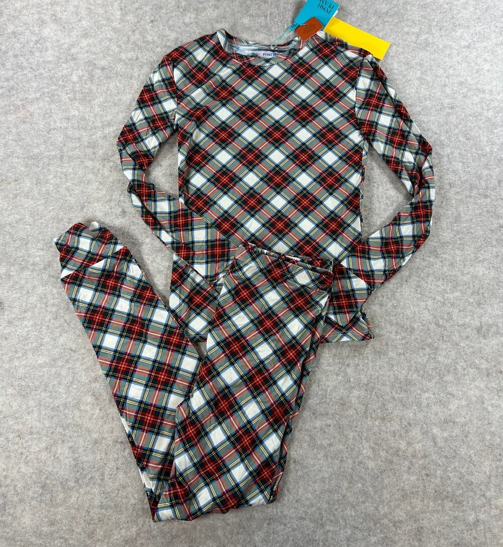 Posh Peanut Marqui Classic Red Tartan Bamboo Pajama Set 10/12 NEW